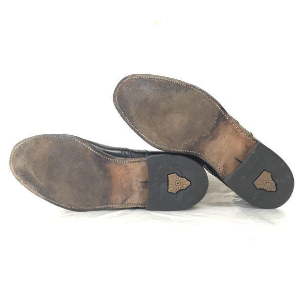 70s-80s? Vintage USA Made/UFCW O’Sullivan/Goodyear Welt Leather Full Brogue Wingtip/9.5EEE/Black/BLACK/(USED)