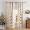 2pcs Christmas Embroidery Curtains Translucent Lace Curtains Rod Through Curtain