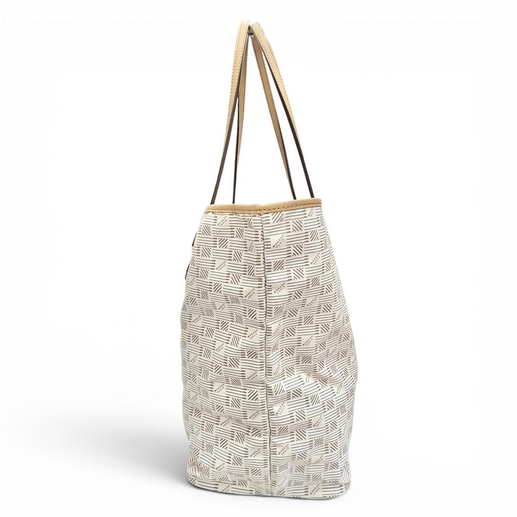 Great MOREAU PARIS Tote Bag Saint-Tropez GM beige Coated canvas Women Used