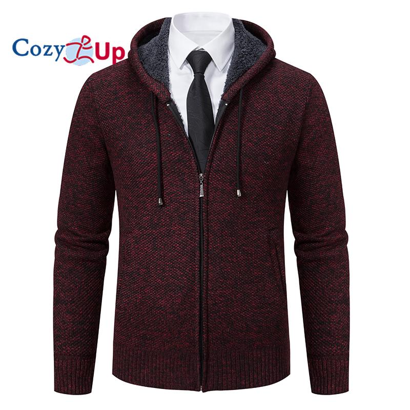 Cozy Up мужской зимний свитер пальто кардиган свитер с капюшоном плюс бархат повседневный утолщенный