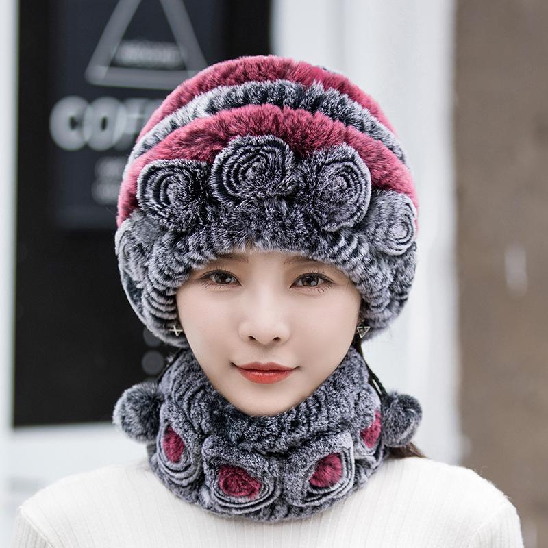 Winter Warm Faux Fur Beanie Trendy Coldproof Elastic Knit Hats Thick Warm Skull Cap Classic Beanies for Women Girls Autumn & Winter