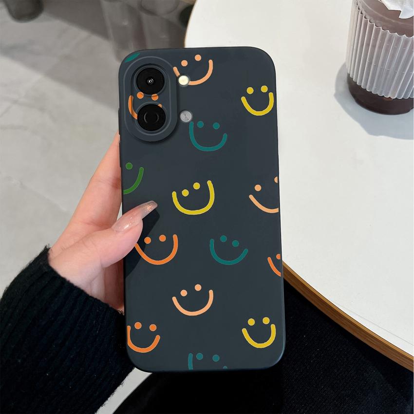 Милый рисунок смайлика Модный чехол для Tecno Spark Go 3 2 1S 30 40 40C Pova 7 Ultra Pro Neo Чехол для телефона Мягкий жидкий силикон Нескользящий Прочный корпус