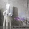 Home Perforation-free Fun Toothbrush Holder  Toothpaste Holder Multi-functional Wall-mounted Storage Rack Toiletries