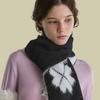 poesiedame DOUBLE CLOVER MUFFLER IN BLACK
