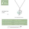 S925 Sterling Silver Dolphin with Heart Plated Platinum CZ Pendant Necklace for Women Family Gifts Fine Jewelry