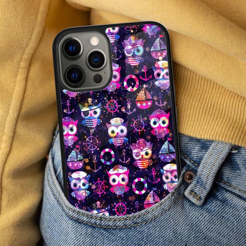 Cute Cartoon Owl Soft Phone Case for iPhone 17 Air 16e Pro max 15 Pro 13 14 Plus 11 12 MagSafe Magnetic Coque