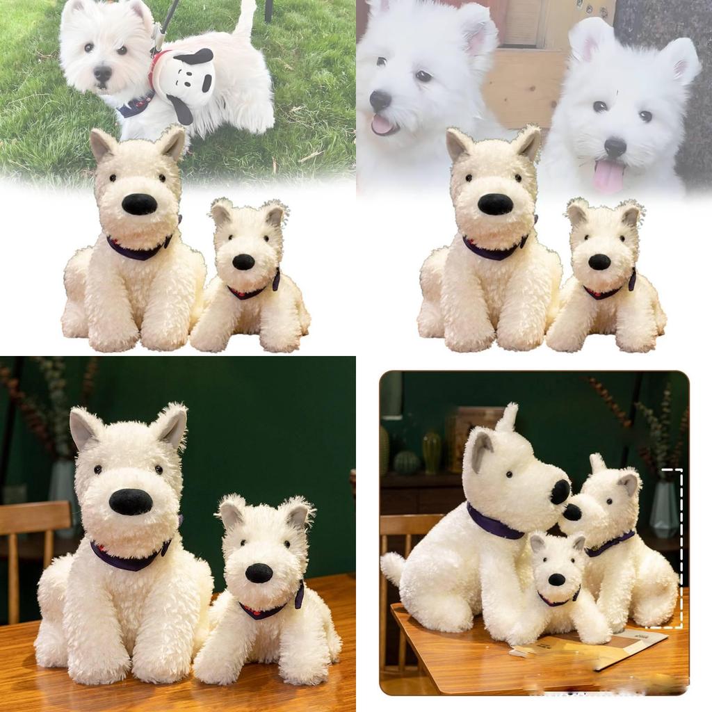 Cute West Highland White Terrier Plush Doll Fluffy Stuffed Animal Ideal For Birthdays And Special Occasions
