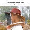 Ковбойская коричневая красная 360 градусов безопасная защита от укусов пчел и комаров защитная шапка для пчеловода