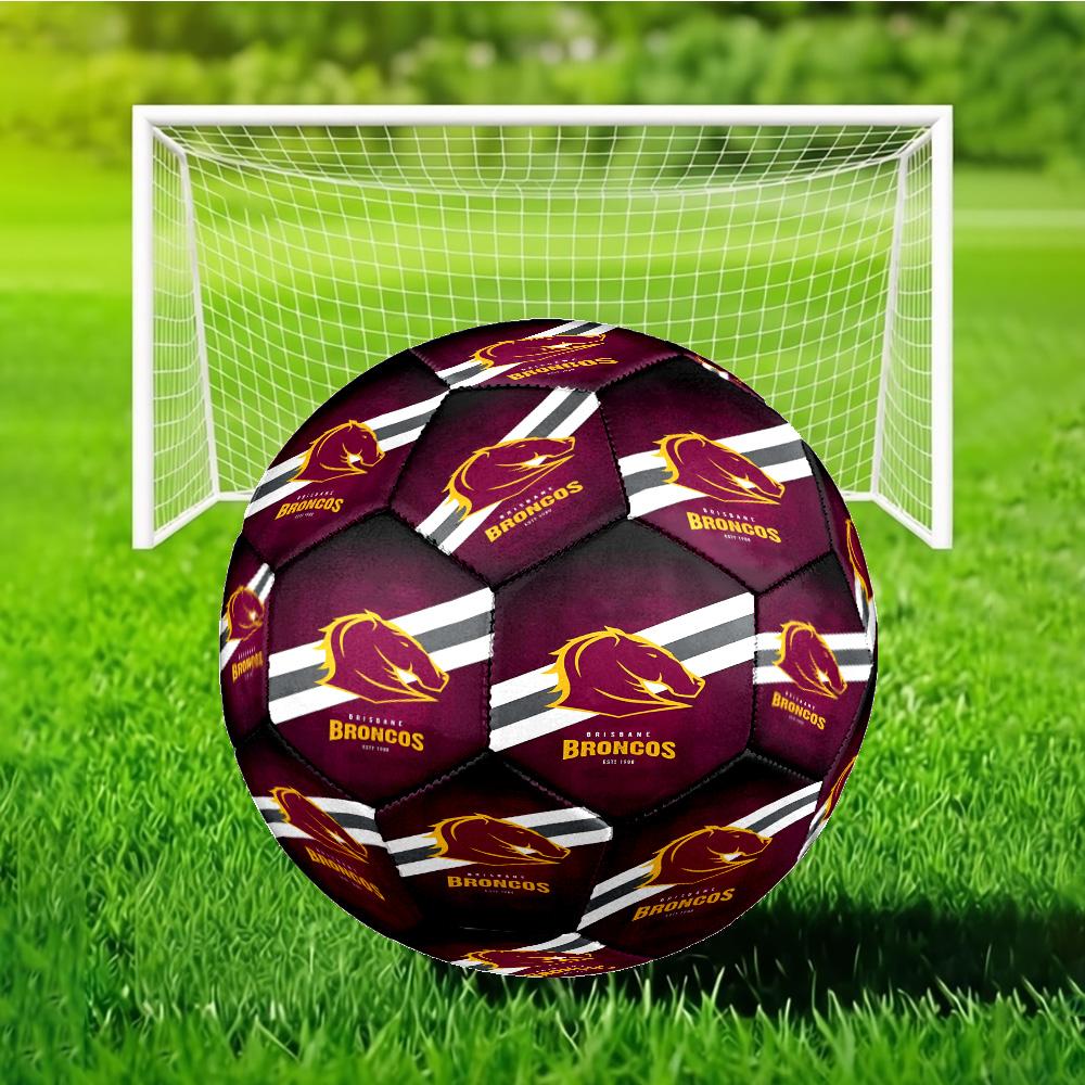 Brisbane Broncos Size 5 Soccer Ball, Suitable for Training and Matches, High-Elasticity, Wear-Resistant Material Gift for Fan