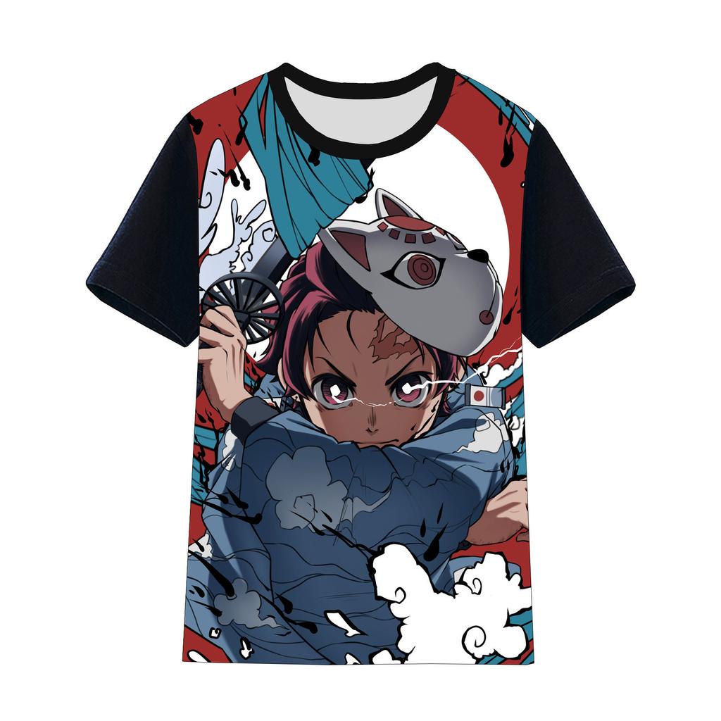 Детские футболки, футболка для мальчиков с рисунком аниме, футболка с 3D-принтом, модные повседневные топы с принтом, летняя одежда с короткими рукавами