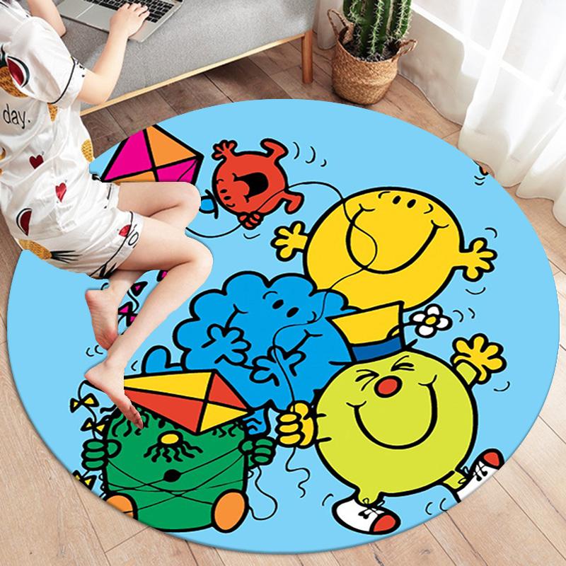 Мистер. Мужской круглый ковер Little Miss, Ковер для гостиной, спальни, дивана, игровой комнаты, Нескользящий коврик для пола
