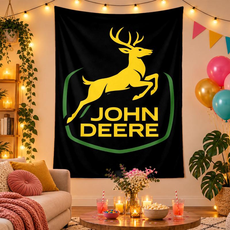Polyester Wall Tapestry with John Deere Design, Decorative Hanging for Bedroom Living Room Dorm
