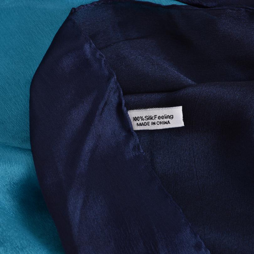 [BYSIFA] Женский шелковый шарф-накидка с синим градиентом, модные аксессуары, атласные длинные шарфы, палантины, весенне-осенне-зимний мусульманский головной платок