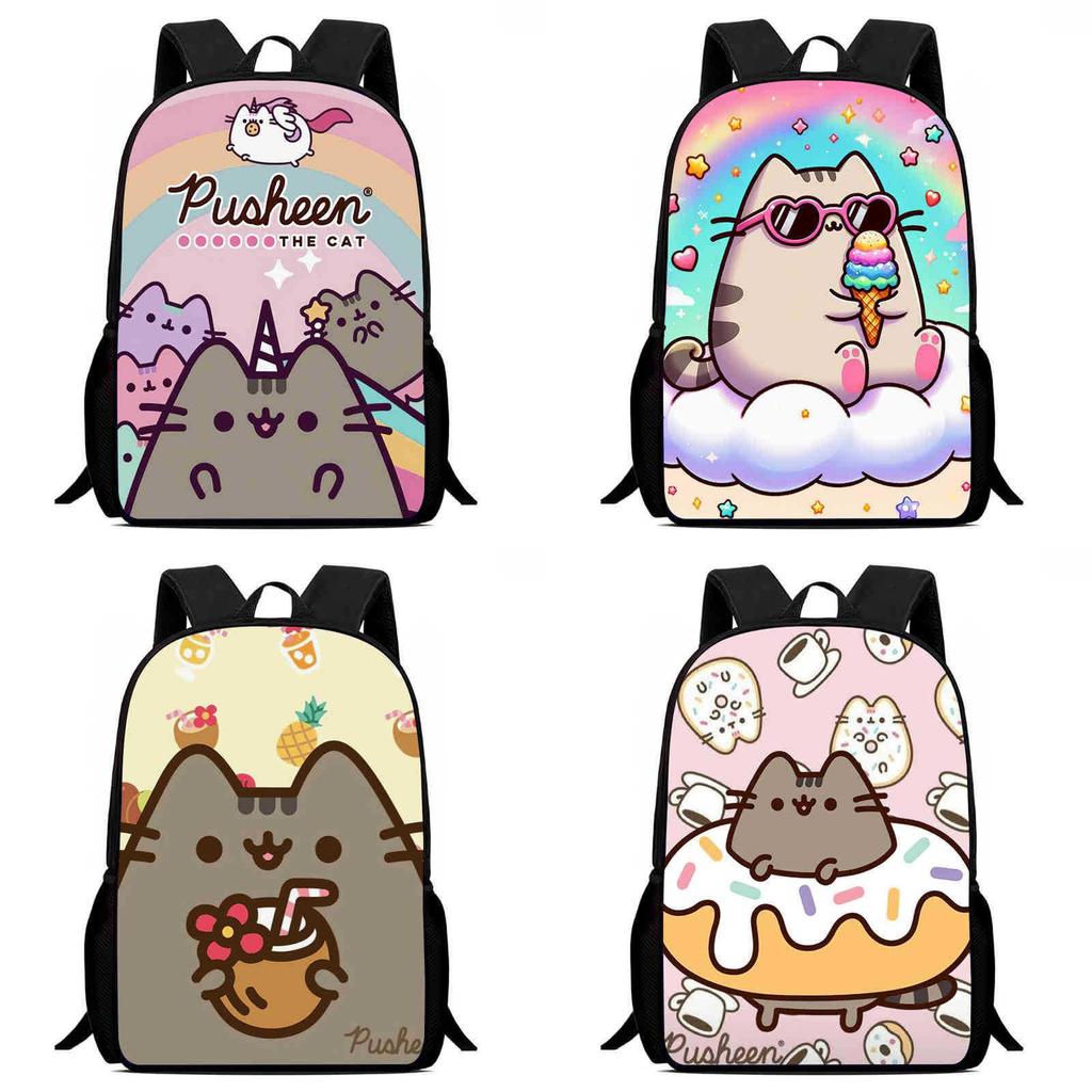 Детский рюкзак Pusheen Cat из ткани Оксфорд, дышащий, прочный, легкий, школьная сумка для учеников начальной школы