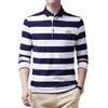 Cotton Striped Shirt Middle -Aged Men 'S Long -Sleeved T -Shirt Middle -Aged Men 'S T -Shirt