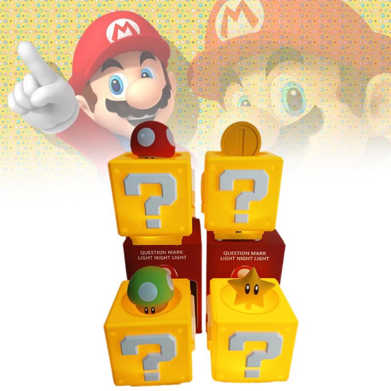 Брос Марио Супер Ночник Вопросительный Знак Звезда Гриб Спальня Перезаряжаемый