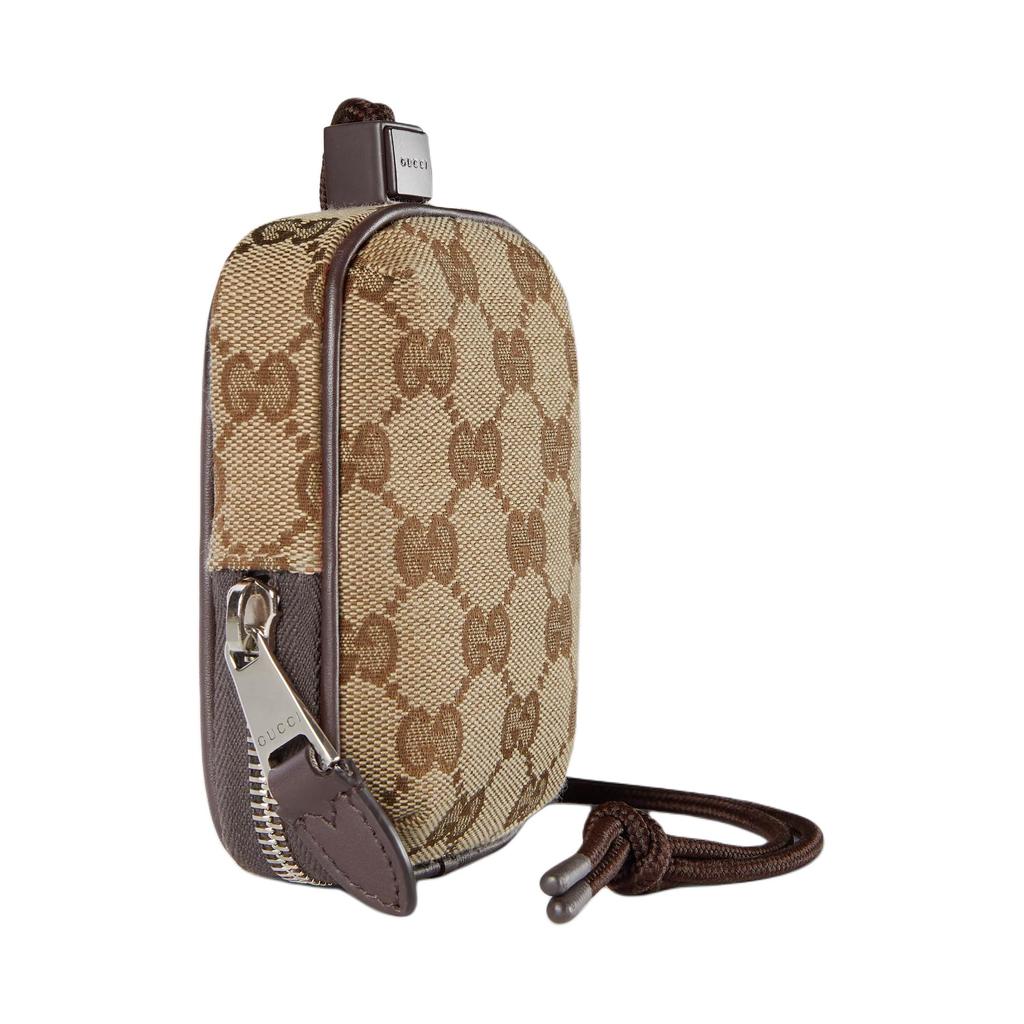Gucci Логотип Принт Дизайн с цветовыми блоками Холст GG Мини-кошелек Мужской кошелек Коричневый 834270-FAEOO-9843