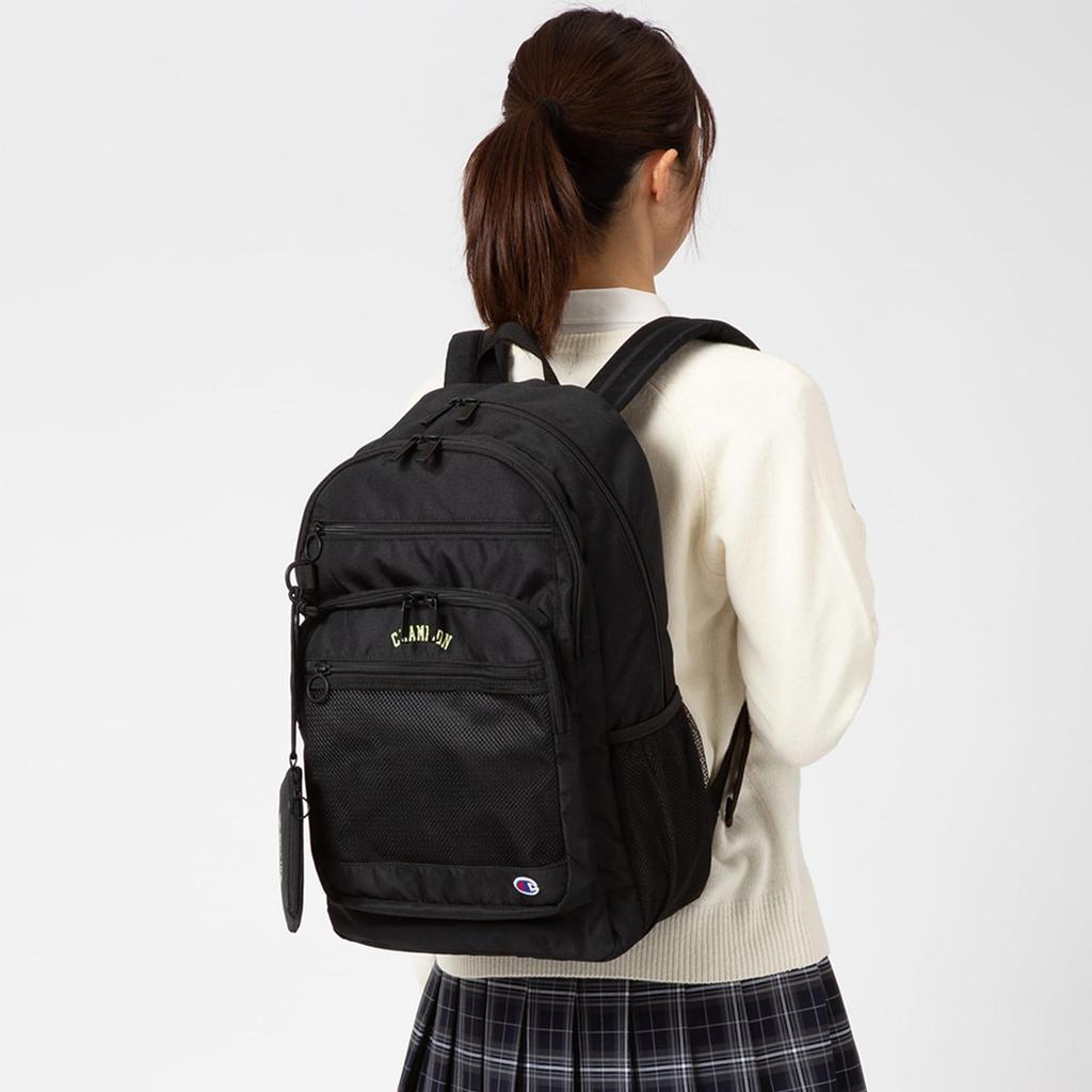 Рюкзак Arch формата A4 для хранения 14 дюймов ПК 28 л 2 отделения школьный рюкзак школьная сумка черный x лаймово-зеленый В47 x Ш29 x Г19 см [Champion] № 68261