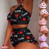 Women Fashion Pajamas Set Two Piece Fashion Printd Lingerie Cami Vest Shorts Set Underwear Home Sleepwear