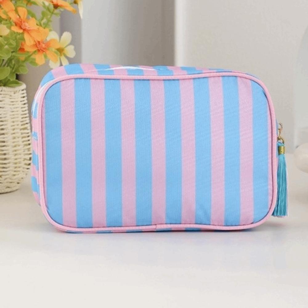 Large Striped Travel Toiletry Bag Large Capacity Makeup Bag Portable Cosmetic Bag Girls