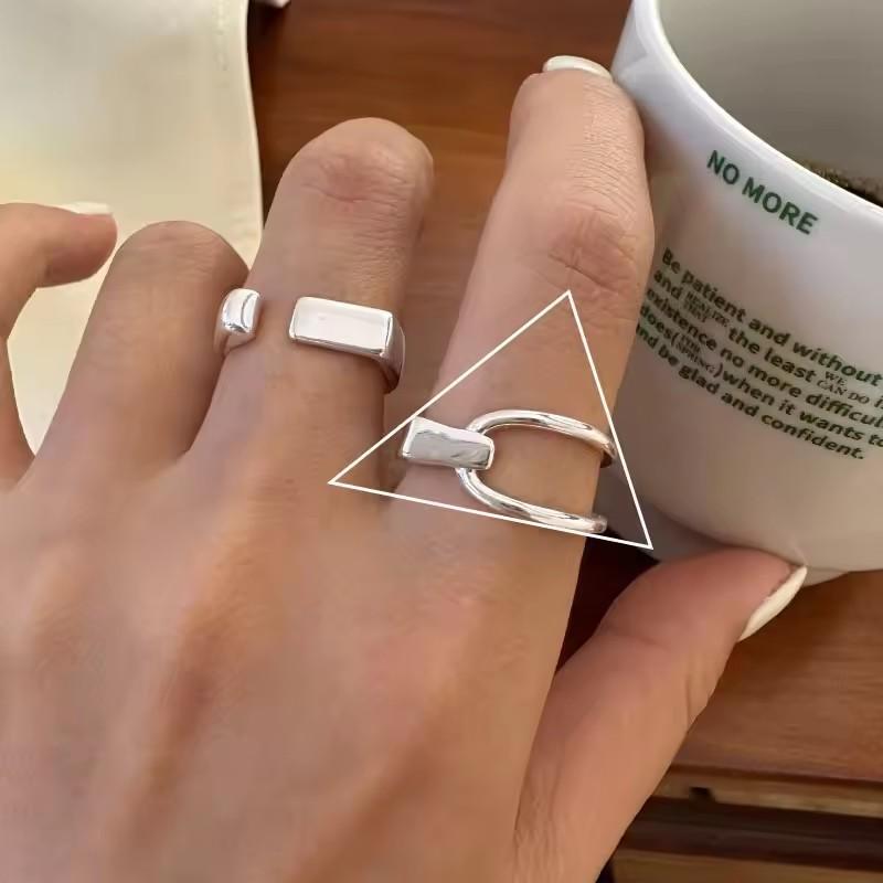 Серебряное кольцо 925 пробы, геометрическое, многослойное, с круглыми бусинами, женское, модное, панк, темперамент, гипоаллергенное, шарм, ювелирное изделие