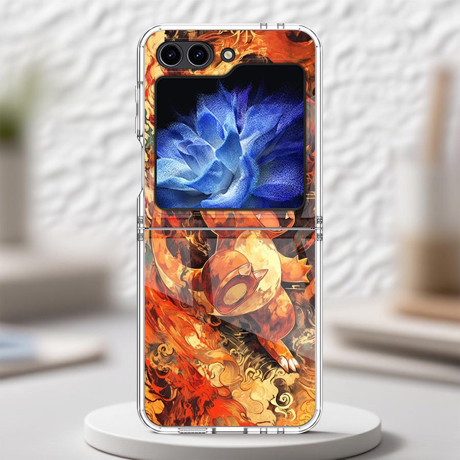 Transparent Soft Phone Cover Case for Samsung Galaxy ZFlip3 ZFlip6 ZFlip4 ZFlip7 ZFlip5 Z Flip 7 6 5 4 3 Cute Pikachu Pokemon