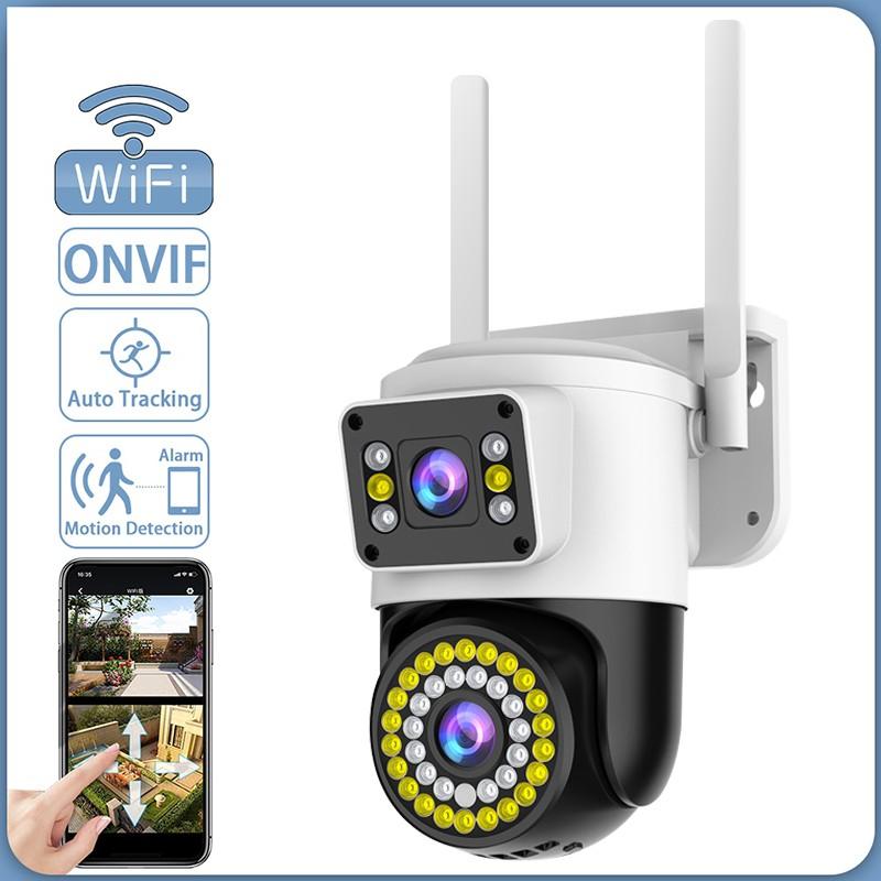 4MP 2K  IP WiFi Security Camera PTZ Dual Lens / Screen CCTV Outdoor Waterproof WiFi Surveillance Cameras Smart Home Security Camera