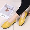 Обувь для мам, кожаная обувь для пожилых женщин с мягкой подошвой, удобные туфли на плоской подошве на танкетке