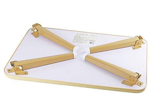 Столик чабудай Pearl Metal (Чайный столик), Натуральный, 60 см шириной x 40 см глубиной x 29,5 см высотой, Складной низкий стол, Отделка под дерево, Поверхность с УФ-покрытием, N-8336