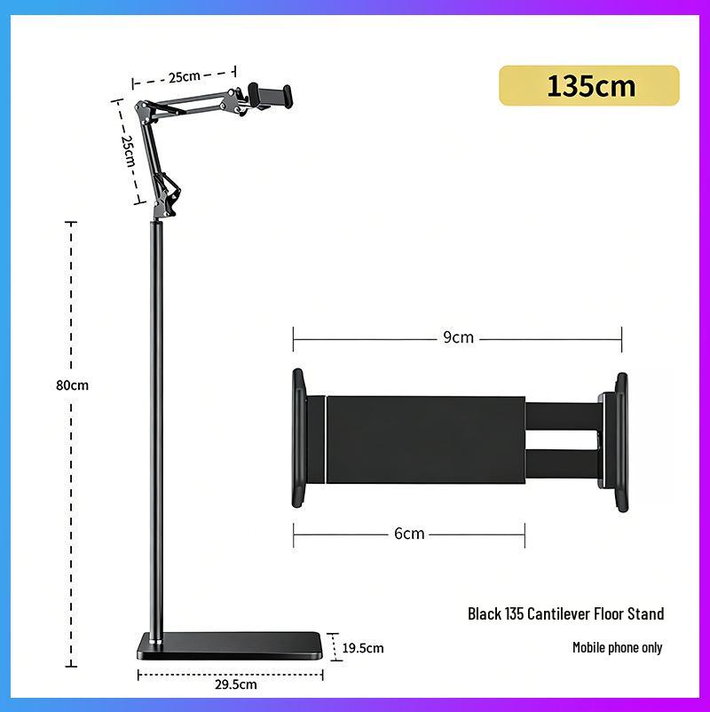Adjustable Cantilever Mobile Holder: Portable Bedside & Floor Stand for Phones & Tablets