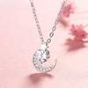 Star Moon Zircon Necklace Light Luxury Temperament Clavicle Chain Niche Design Pendant Trend Jewelry