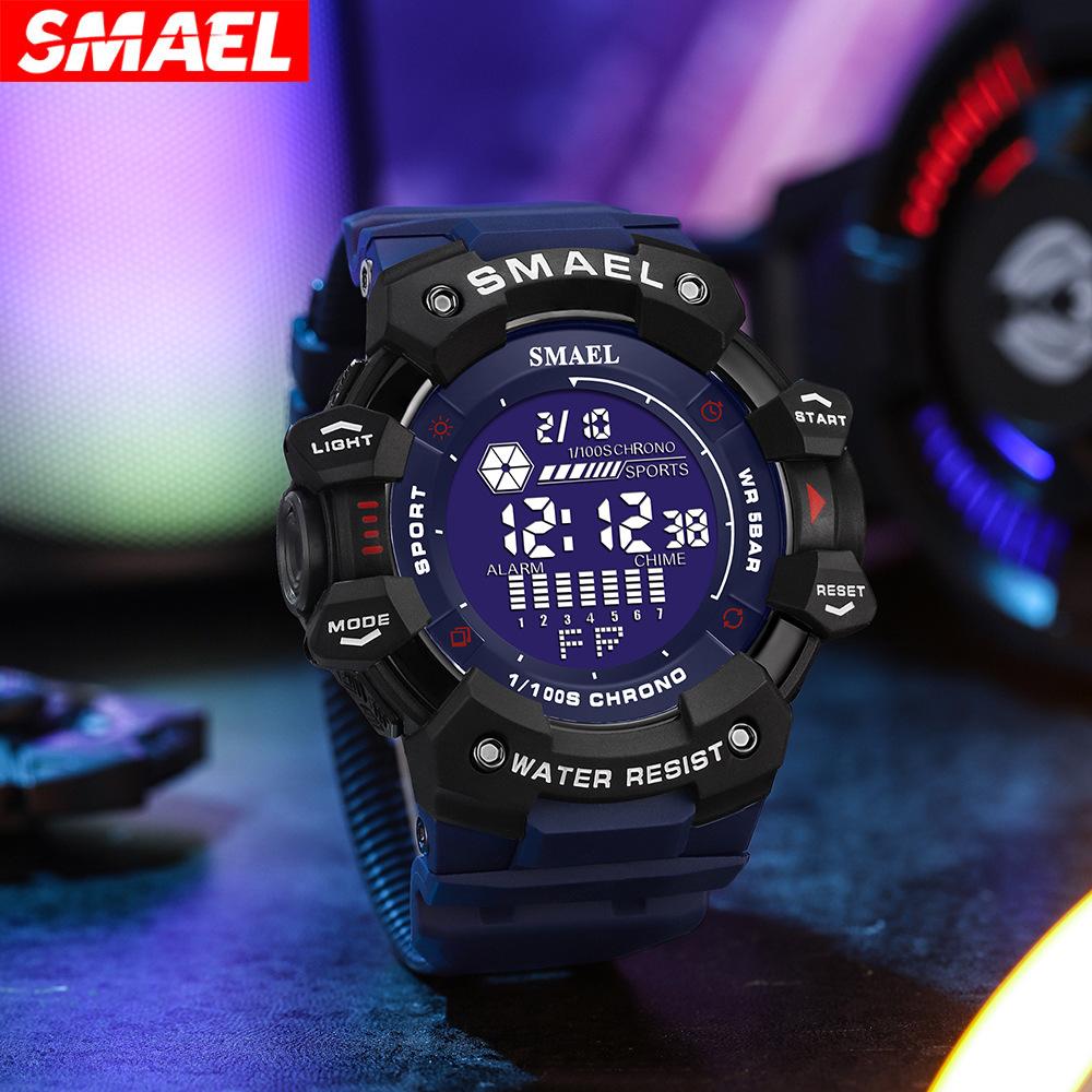 SMAEL Цифровые часы, военные наручные часы, светодиодный секундомер, будильник, мужские часы с большим циферблатом, 8050, модные спортивные часы, водонепроницаемые