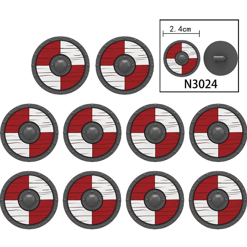 MOC Средневековый Военный Замок Оружие Римский Рыцарь Шлем Щит Аксессуары Строительные Блоки Зеленый Дракон Лев Крестоносец Кирпичи Игрушка