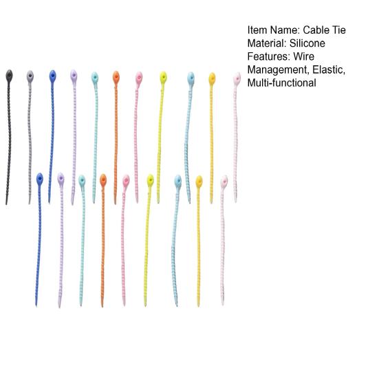 20 шт. Органайзер для дата-кабелей, многоразовая силиконовая кабельная стяжка, для наушников, зарядного устройства для телефона, скручивания шнура питания