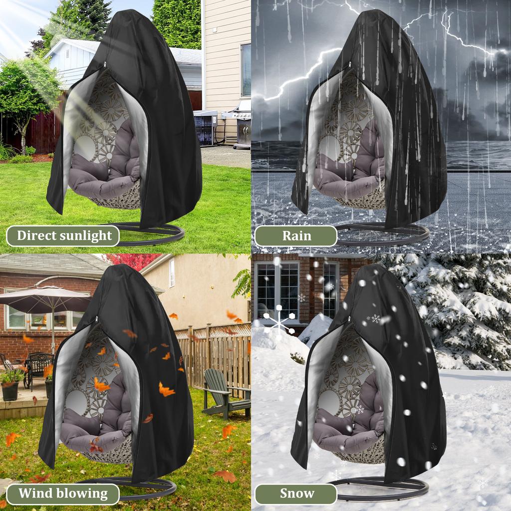 Подвесное кресло-яйцо Чехол Патио Водонепроницаемый Защитник кресла-качалки Уличный Устойчивый к УФ-лучам Ветрозащитный Для Чехла для плетеной корзины-яйца