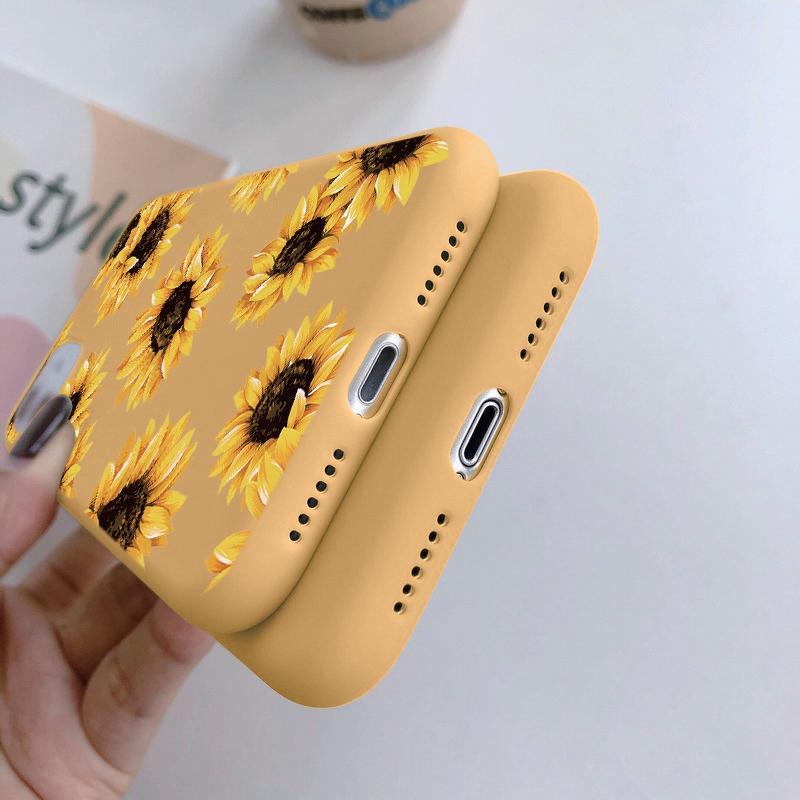 Мягкий силиконовый чехол Sunflower для Xiaomi Redmi Note 13 Pro 13C Poco C65 Samsung A35 A55 M35 Huawei Honor 200 Realme Camera Защитный противоударный чехол