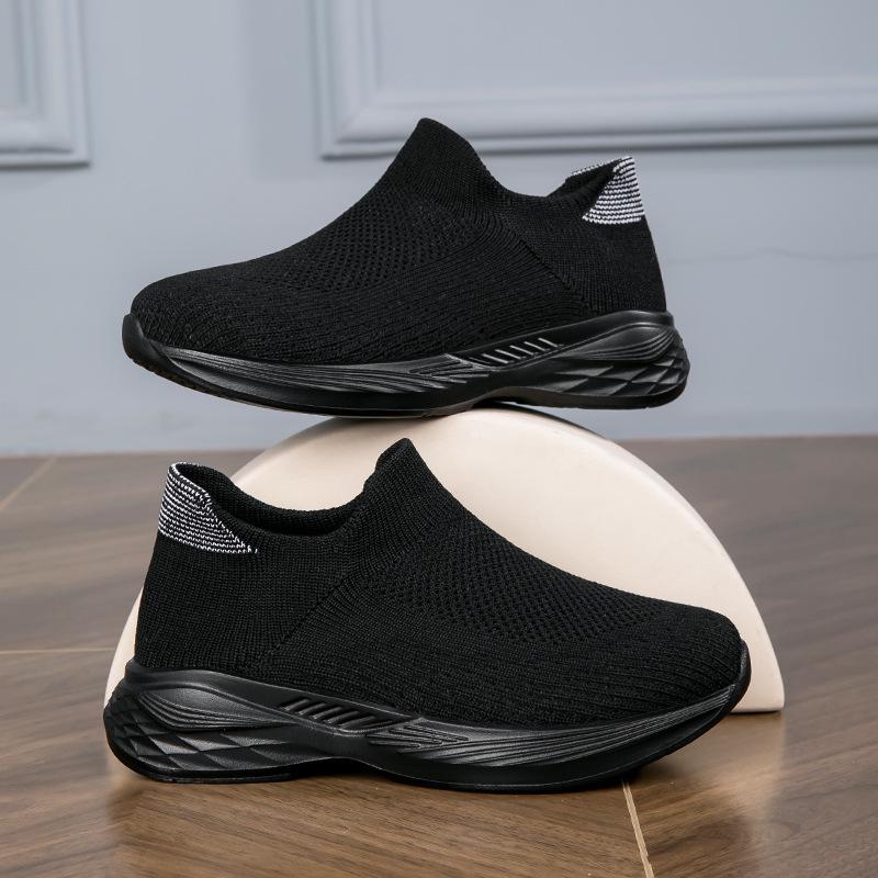 Детские спортивные слипоны из Flyknit 2024 года - Повседневный носочный стиль для мальчиков и девочек
