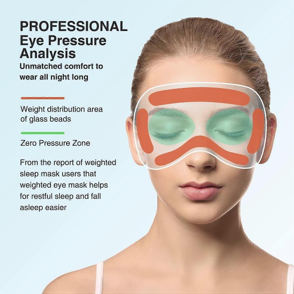 Weighted Sleep Mask, Women Men 3D Blocking Lights Sleeping Mask (4.2oz/120g), Pressure Relief Night Sleep Eye Mask with Adjusta