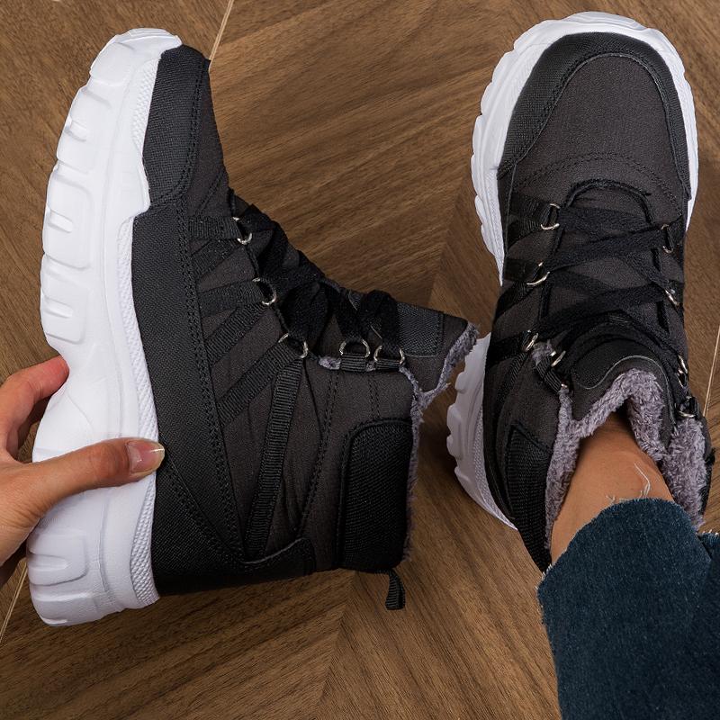 2024 новейшие женские повседневные зимние ботинки, роскошные брендовые кроссовки, ботильоны на толстой подошве, теплая плюшевая хлопковая обувь