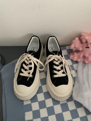 Модные женские туфли, черные, на шнуровке, низкие, белые, женская обувь, холст, стильные, дизайнерские, новые, корейские, высокого качества