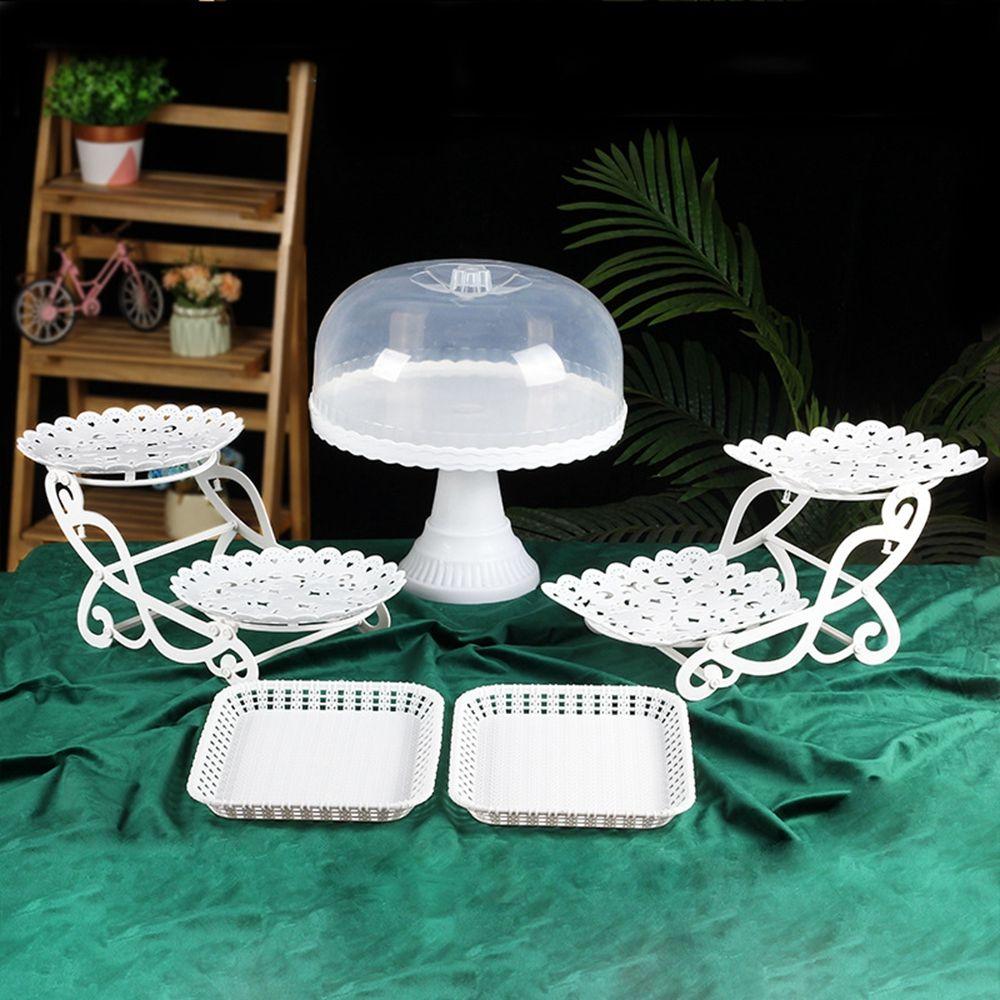 Cake Decor Tableware Cupcake Storage Stand Foot Tray Dessert Exhibition Rack Cake Display Plate