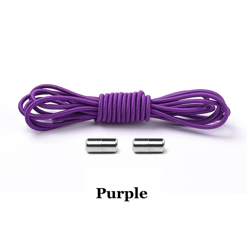NO.8 Elastic Shoelaces Round No Tie Shoe Laces Sneakers Shoelace Kids Adult Rubber Elastic Laces Lock One Size Fits All Shoes