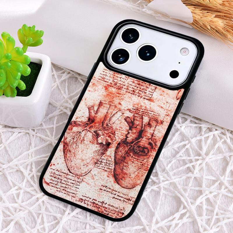 Чехол для телефона с анатомией человеческого сердца для iPhone 17 Air 16 15 11 12 14 13 Pro Max Ударопрочный чехол
