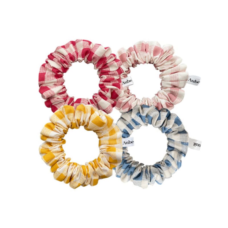 Ночная рубашка Aube в клетку Оксфорд, желтая резинка для волос XS