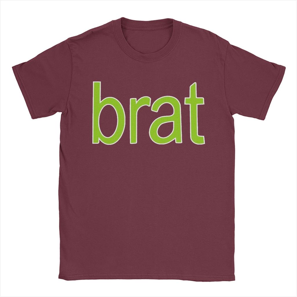 Charli XCX Brat Album T-Shirt for Men Humorous Pure Cotton Tees O Neck Short Sleeve T Shirt Printing Tops