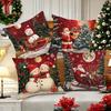 1pc Red Christmas Cushion Cover Snowman Santa Claus Durable Cover 2025 New for Home Ornament Xmas New Year Christmas Decor