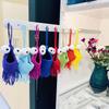 Lobster-Shaped Crochet Plant Hanger Handmade Space Saving Hanging Storage Basket Cotton Woven with Tassel Crochet Car Hanger