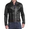 Men's Genuine Lambskin Black Leather Jacket Stylish Motorcycle Bomber Biker Outerwear MJ 28