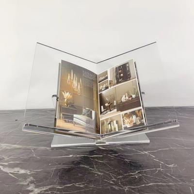Прозрачная акриловая книжная полка Геометрическая стойка для журналов Настольный контейнер для хранения Аксессуары для домашнего декора