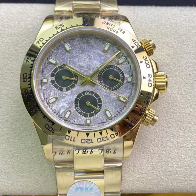 Мужские автоматические механические часы Rolex Daytona 40 мм, многофункциональные, с инкрустацией бриллиантами.